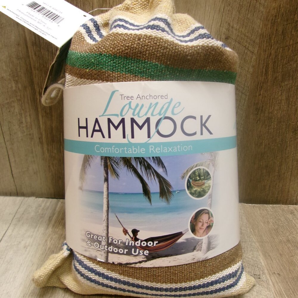 Tree Anchored Lounge Hammock, 80 x 32, Weight Limit 220 Lbs.